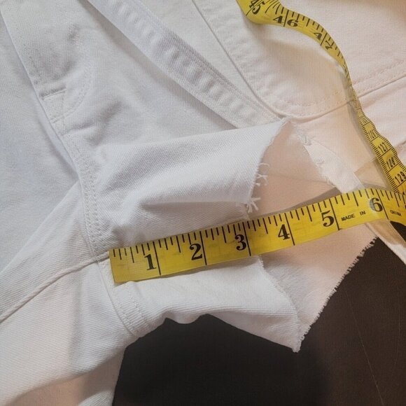 FRAME Le Brigette Size 31 High Waist Cut Off Denim Shorts NWT White Tie Waist - Picture 9 of 9